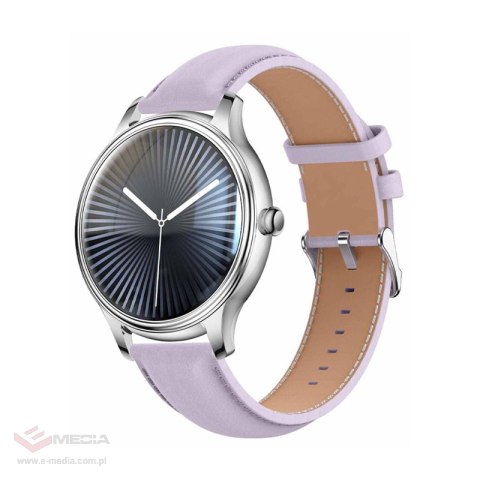 Smart Watch COLMI L28 (srebrno-fioletowy + fioletowy skórzany pasek)