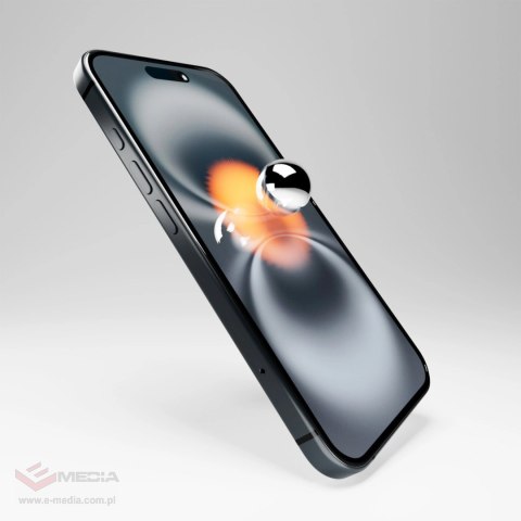 Szkło hybrydowe Puro Flexible Glass D3O z czarną ramką do iPhone 16 Plus / iPhone 15 Pro Max / iPhone 15 Plus