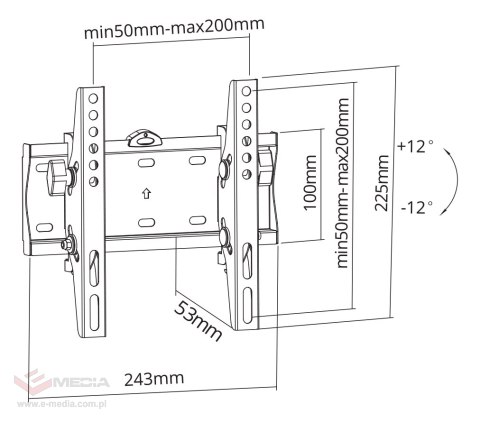 Uchwyt naścienny uniwersalny Kruger&Matz do LED TV (23-42") regulacja w pionie