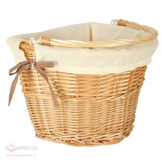 Koszyk rowerowy wiklinowy na rower RALLEX przedni pleciony click biały