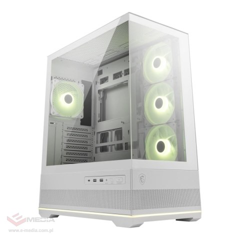 Obudowa MSI MAG PANO 110R PZ WHITE ATX Midi z oknem, bez zasilacza