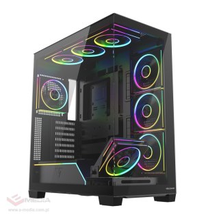 Obudowa Modecom Volcano Stellar Plus ARGB MIDI 8F, czarna