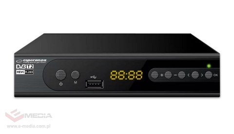 Tuner cyfrowy Esperanza EV106P DVB-T/T2 H.265/HEVC