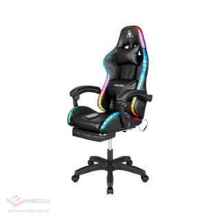 Fotel gamingowy Kruger&Matz GX-150 Czarny LED 7-punktowy masaż