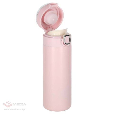 Kubek termiczny z ustnikiem termos LED 350ml róż