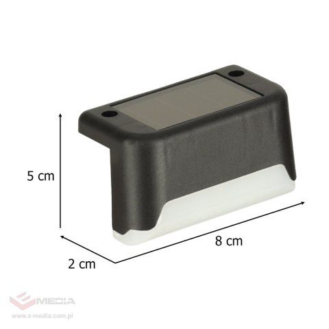 Lampa solarna schodowa ogrodowa zewnętrzna LED na schody czujnik zmierzchu 8 sztuk