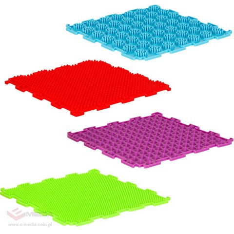 Mata sensoryczna puzzle montessori do masażu stóp 8 elementów kolorowe