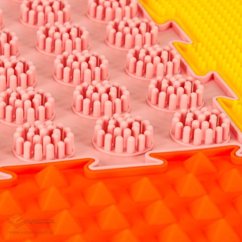 Mata sensoryczna puzzle montessori do masażu stóp 8 elementów kolorowe