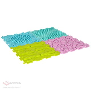 Mata sensoryczna puzzle montessori do masażu stóp 8 elementów pastelowe