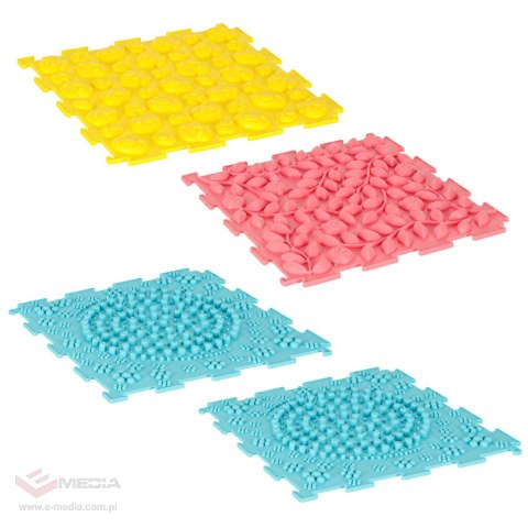 Mata sensoryczna puzzle montessori do masażu stóp 8 elementów pastelowe