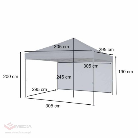 Pawilon ogrodowy LUARO namiot imprezowy handlowy altana 3x3m czarny