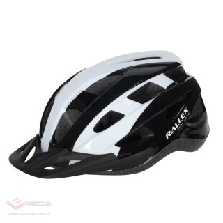 Kask rowerowy na rower RALLEX damski męski regulowany czarno-biały L 58-62cm