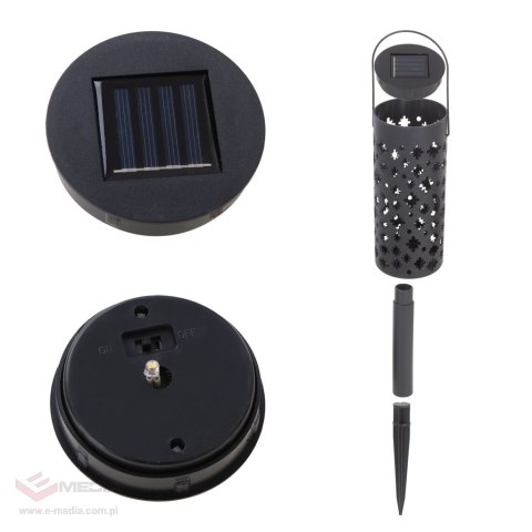 Lampa solarna ogrodowa ażurowa latarenka lampion LED czujnik zmierzchu wbijana 4szt.
