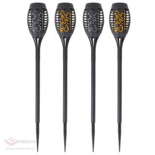 Lampy solarne ogrodowe pochodnie 12LED 4szt.