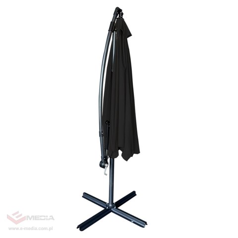 Parasol ogrodowy LUARO duży składany z wysięgnikiem 290cm czarny