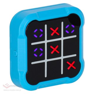Kółko krzyżyk gra elektroniczna logiczna tic tac toe konsola przenośna niebieska