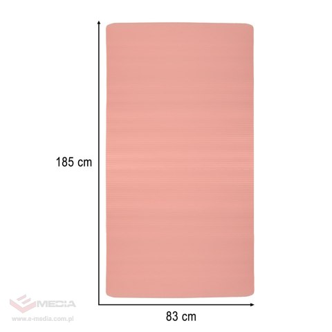 Mata do ćwiczeń jogi gimnastyczna treningowa fitness karimata gruba 1,5cm różowa + pokrowiec