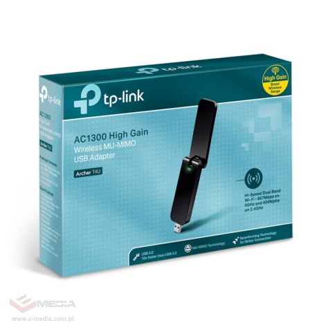 TP-LINK Dwupasmowa, bezprzewodowa karta sieciowa USB, AC1300 TL-ARCHER T4U
