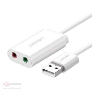 Karta dźwiękowa USB UGREEN US205 15cm (biała)