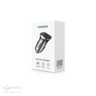 Ładowarka samochodowa UGREEN CD130 30W USB-A/USB-C (szara)
