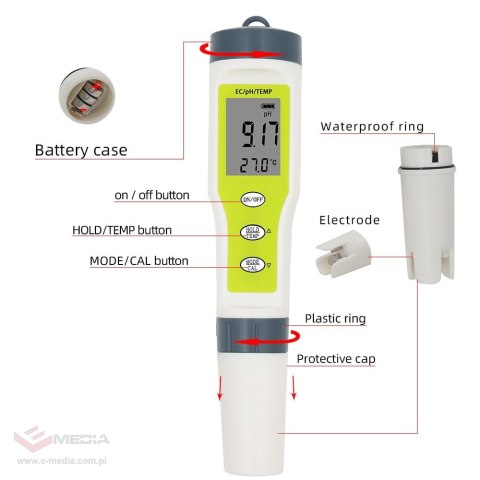 TESTER 3W1 PH+EC+TEMP