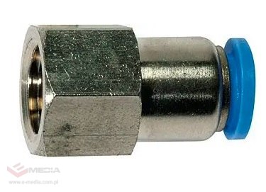 ZŁĄCZKA PNEUMATYCZNA PRZEŚCIE GWINT 1/4" NA 6MM