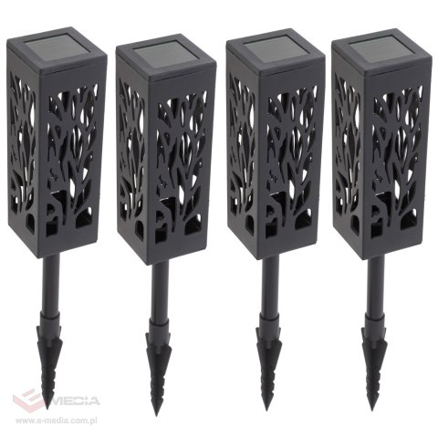 Lampa solarna ogrodowa ażurowa latarenka lamion LED czujnik zmierzchu wbijana 4szt.
