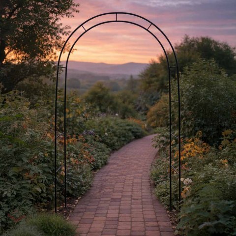 Pergola ogrodowa LUARO łuk uchwyt na róże kwiaty bluszcz pnącza metalowa 240 x 140 cm