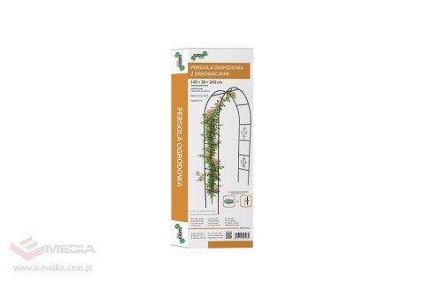 Pergola ogrodowa metalowa łuk uchwyt na róże kwiaty pnącza 240cm zielony