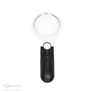 Lupa ręczna podświetlana Lupa ręczna LR-4 75mm, 3x 22mm, 45x z podświetleniem LED /312774/