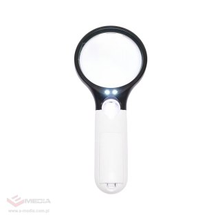 Lupa ręczna podświetlana Lupa ręczna LR-4 75mm, 3x 22mm, 45x z podświetleniem LED /312774/