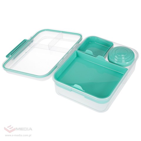 Lunch box śniadaniówka pudełko śniadaniowe z przegródkami dzielone 2200ml miętowe