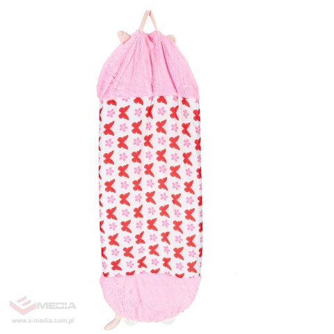 Śpiwór do spania dla dzieci turystyczny poduszka 2w1 125x50cm różowy