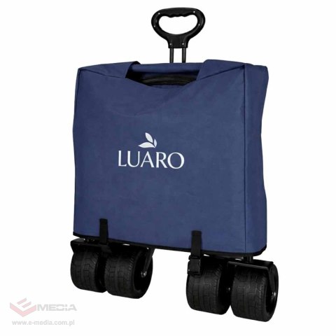 Wózek transportowy LUARO plażowy składany z daszkiem i siatką granatowy