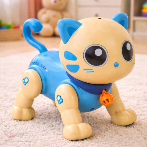 Kot kotek interaktywny zdalnie sterowany na pilota RC robot skacze niebieski