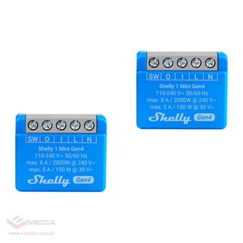 Zestaw 2 Sterowników Shelly 1 Mini Gen4 Zigbee/Matter