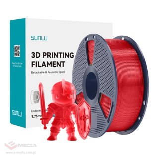 Filament SUNLU PLA+ 1.75mm 1kg (przezroczysty czerwony)