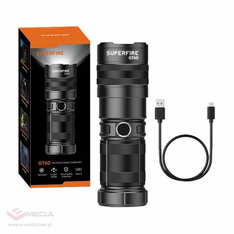 Latarka SUPERFIRE GT60 strumień świetlny 2600lm USB-C