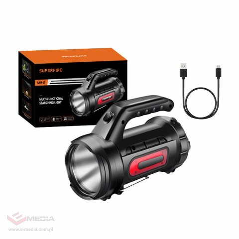Latarka SUPERFIRE M9-E strumień świetlny 900lm USB