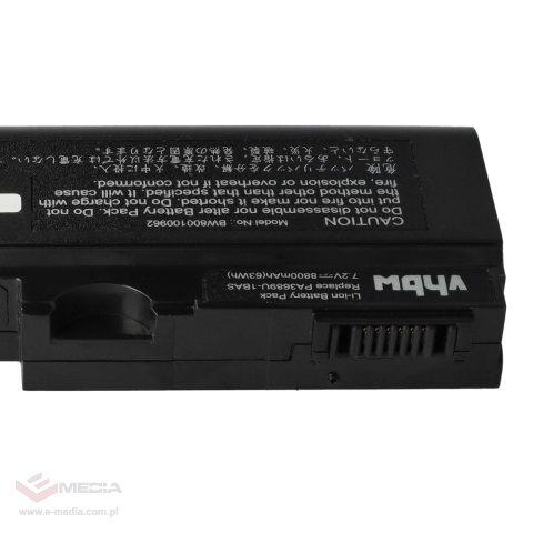 Akumulator do laptopa zamiennik Toshiba NB100 NB105 PA3689U-1BAS, PA3689U-1BRS, PA3689 - 8800 mAh 7,2V / 7,4V V Li-Ion, czarny