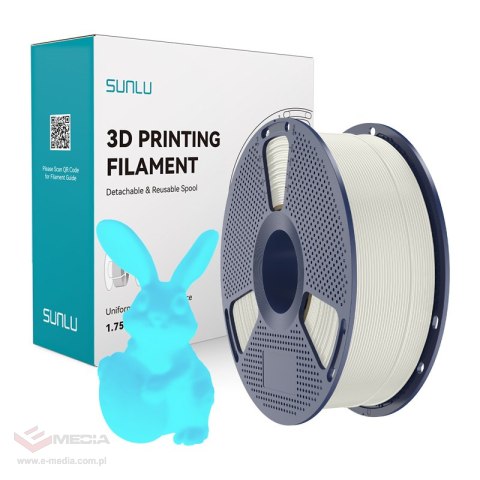 Filament SUNLU PLA Glow In The Dark 1.75mm 1kg (biało-niebieski)