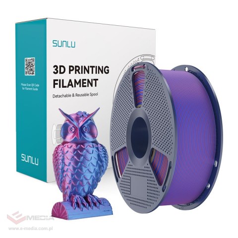Filament SUNLU PLA+ Silk Dual Color 1.75mm 1kg (czerwono-niebieski)