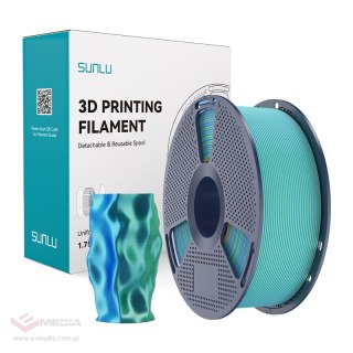 Filament SUNLU PLA+ Silk Dual Color 1.75mm 1kg (niebiesko-zielony)