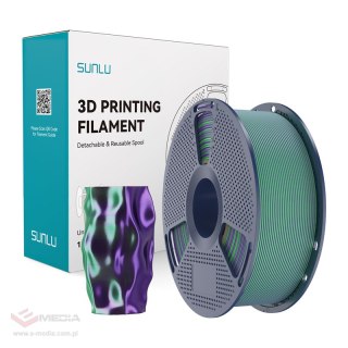 Filament SUNLU PLA+ Silk Dual Color 1.75mm 1kg (zielono-fioletowy)