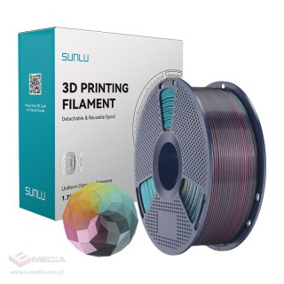 Filament SUNLU PLA+ Silk Forth-Color 1.75mm 1kg (czerwono-żółto-zielono-czarny)