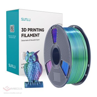 Filament SUNLU PLA+ Silk Tri-Color 1.75mm 1kg (niebiesko-zielono-fioletowy)