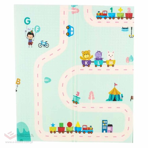 Mata edukacyjna piankowa dwustronna składana pandy ulica 180 x 200cm