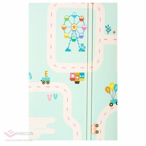 Mata edukacyjna piankowa dwustronna składana pandy ulica 180 x 200cm