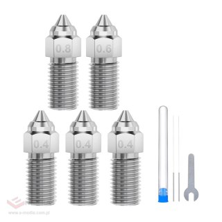 Zestaw dysz stalowych utwardzanych ELEGOO Neptune 4 / 4 Pro (0,4 mm x3, 0,6 mm x1, 0,8 mm x1)