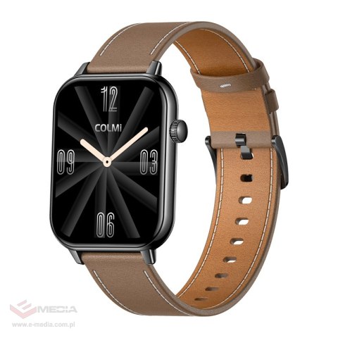 Smartwatch COLMI C28 Czarny + brązowy skórzany pasek
